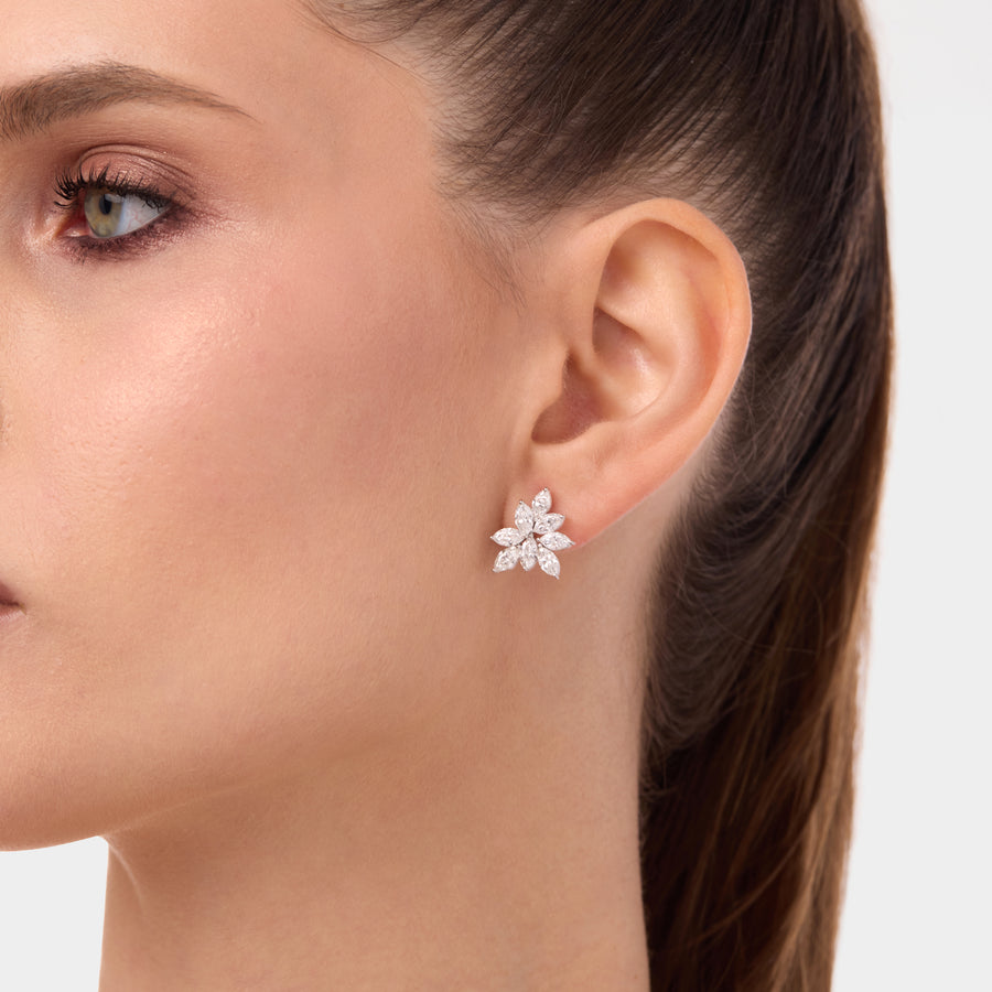 18K Exquisite Marquise Diamond Earrings