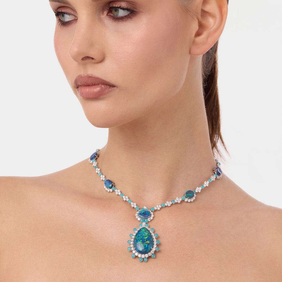 18K Opal Paraiba Necklace