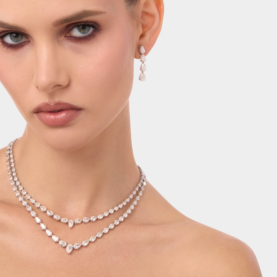 18K Pear Drop Diamonds Earrings