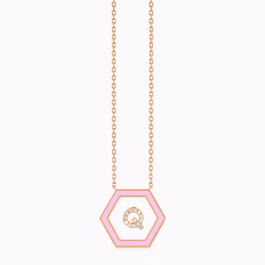 HEXA Letter Q Necklace