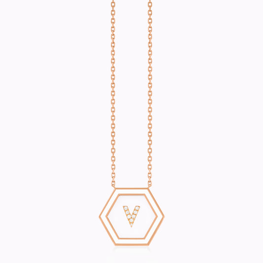 HEXA Letter V Necklace